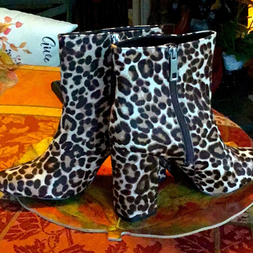 Charles David from Neiman Marcus.  Calf Hair Boits
